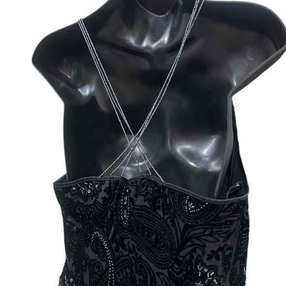 Vintage EAST Beaded Paisley Velvet Gown - Picture 9 of 9